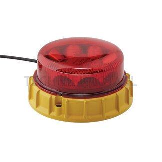 HELLA Zwaailamp K-LED 2.0 rood, huis oranje, Ø 169,3 mm, aanbouw