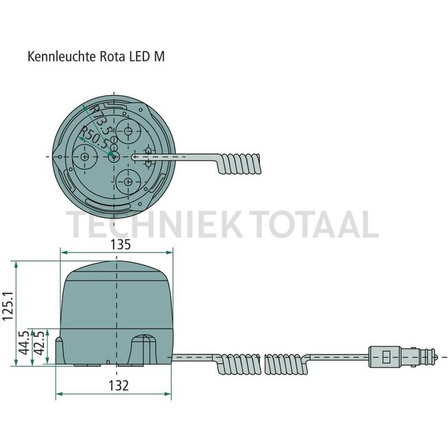 HELLA LED-flitslamp KL Rota LED blauw magneet Ø 132 mm, 12 / 24 V | 2XD 012 878-121
