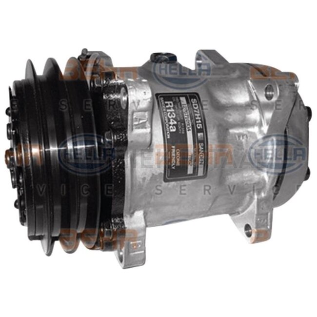 MAHLE Aircon compressor 12 V, pulley Ø 132 mm, 2 grooves, 135 ccm oil, H/OR | 84056429, 84018077, 060506146, 8FK 351 126-041, ACP 986 000P