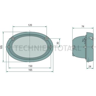 HELLA Work lamp flood beam Oval 100 H3 55 W, 12 V, 165 x 105 x 74 mm