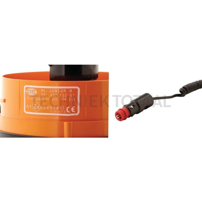 HELLA Rotating beacon, yellow H1 KL Junior, 24 V, Ø 136 mm, magnet | 2RL 007 552-011