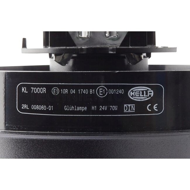 HELLA Beacon H1 blue 24 V, 70 W, Ø 135 mm, push-on pin, KL 7000 | 2RL 008 060-011