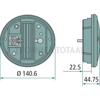 HELLA Rear light Ø 140,6 x 44,75 mm, 12 / 24 V