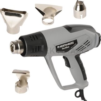 GRANIT Heißluftfön 1200 / 1600 W, 230 V, 300 - 600 °C, mit LCD-Anzeige