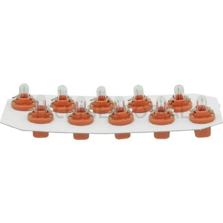 GRANIT Kunststof sokkellamp 12 V, 1 W, sokkel BAX10d, oranje, Ø 12,57 mm