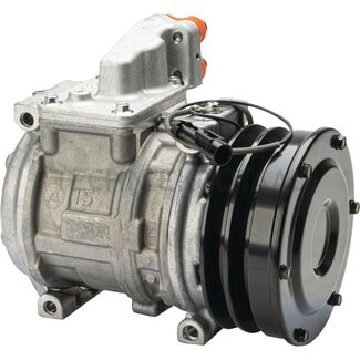 Denso Aircocompressor 12 V, poelie-Ø 130 mm, 2 groeven John Deere