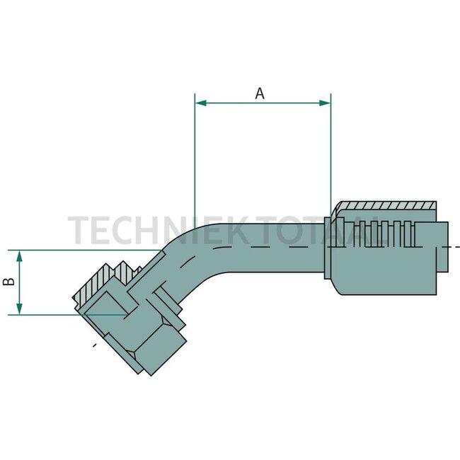WAECO Koppeling 45° Gr.10 DN13, 7/8" - 14UNF-2B, A 32 mm, B 22 mm | 8881400078