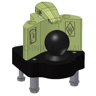 Walterscheid Ball attachment ball 80, 140 x 100 mm, thickness 53 mm, 97,1 kN