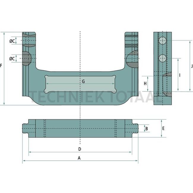 Walterscheid Disselsteun rail 390 mm, 92 kN, oplegdruk 3500 kg, Fendt grijs | 8005108