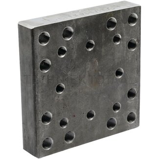 Scharmüller Aanlasplaat 200 x 200 x 40 mm, M16 / M20, 110 x 100 / 160 x 160 mm