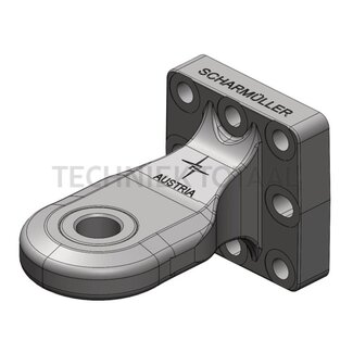 Scharmüller Trekoog flens Ø 33 mm, werklengte 173 mm, gatenpatroon 110 x 100 mm