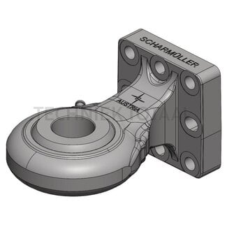 Scharmüller Zugöse Flansch Ø 51 mm, 89,3 kN, 110 x 100 mm, Kugelgelenk Krone