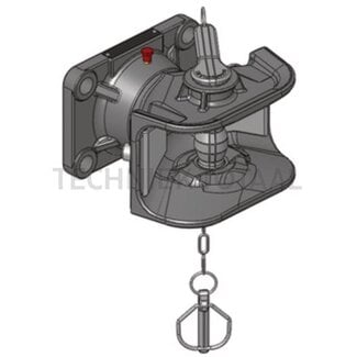 Scharmüller Zugmaul Manuell, Bolzen 38 mm, Lochbild 140 x 80 mm, 82,4 kN
