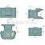 Scharmüller Trekbek handmatig, pen 38 mm, gatenpatroon 140 x 80 mm, 82,4 kN