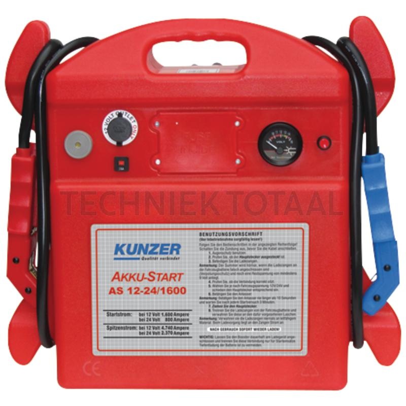 Kunzer Accu booster draagbaar 12 / 24 V, 1600 / 800 A, 230 V | AS 12-24/1600