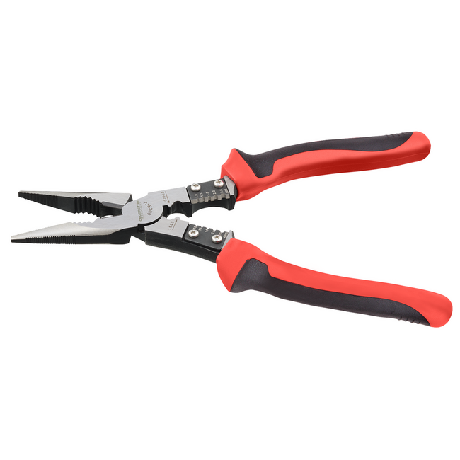 Gedore RED Multi needle-nose pliers 9" 235 mm - cuts wire up to 2 mm, crimps 0.5-2.5 mm², strips 1-2.6 mm, 2C handle - R28002235