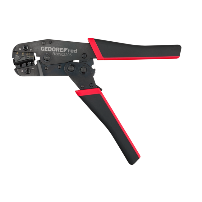 Gedore RED Krimptang voor MC4-connectoren 2,5 / 4 / 6 mm², 204 mm, meercomponentengrepen, voor zonnepaneelkabel - R28902205