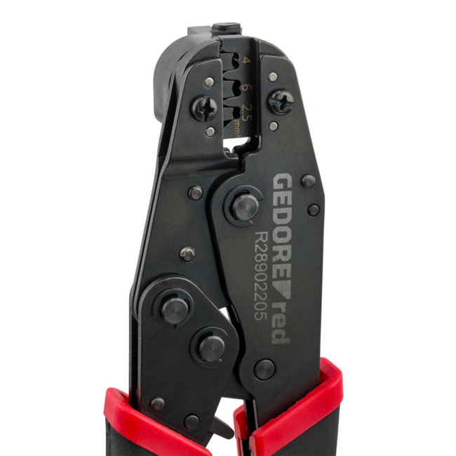 Gedore RED Crimping pliers for MC4 connectors 2.5 / 4 / 6 mm², 204 mm, multi-component handles, for solar cable - R28902205