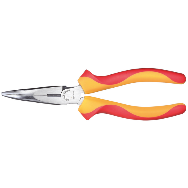Gedore RED VDE needle-nose pliers 45° bent 200 mm, 1000 V insulated, 2C handle, cutting edge, DIN ISO 5745, IEC 60900 - R29510200