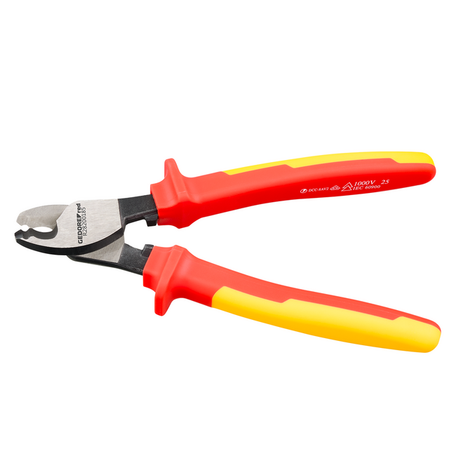Gedore RED VDE cable cutter 210 mm for copper and aluminum cable up to Ø 10 mm (50 mm²), insulated to 1000 V, IEC 60900 - R29602200