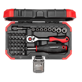 Gedore RED Bit-Satz 1/4" 40-teilig mit Knarre und Nüssen 5,5-13 mm