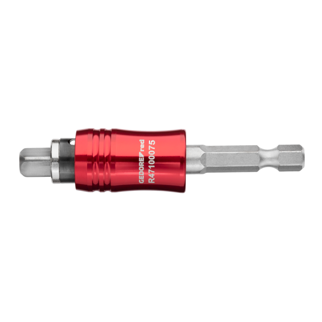 Gedore RED Schnellwechsel-Bithalter 1/4" 2-in-1 für 1/4"-Bits und 1/4"-Nüsse, 75 mm, für Hand und Maschine, DIN 3126 - R47100075