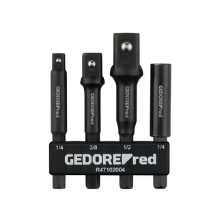 Gedore RED Adapter-Satz 4-teilig 1/4", 3/8", 1/2" mit Bithalter