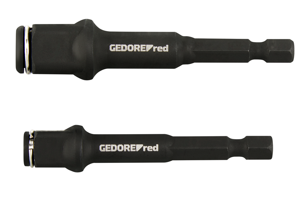 Gedore RED Bithouderset 75 mm, 2-delig, magnetisch, voor 1/4" bits en 3/8" en 1/2" doppen - R47112102