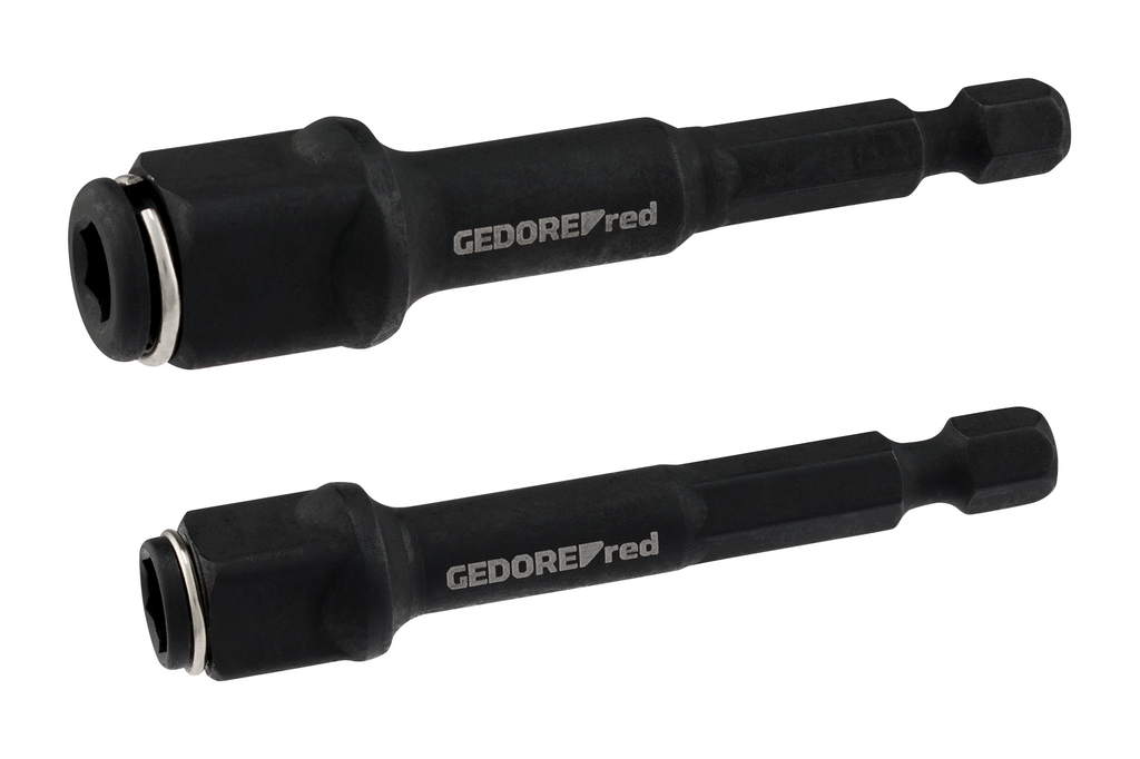 Gedore RED Bithouderset 75 mm, 2-delig, magnetisch, voor 1/4" bits en 3/8" en 1/2" doppen - R47112102, foto 2 van 3