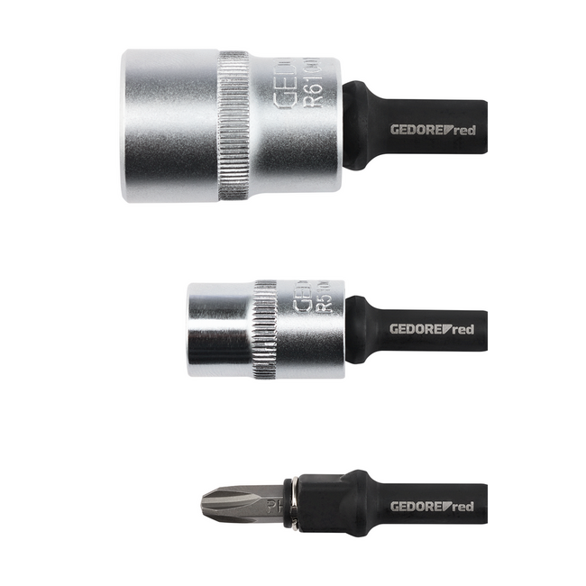 Gedore RED Bithalter-Satz 75 mm, 2-teilig, magnetisch, für 1/4"-Bits und 3/8"- und 1/2"-Nüsse - R47112102
