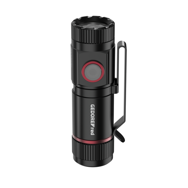 Gedore RED LED-zaklamp Mini-Boost 1000, 1000 lm, oplaadbaar via USB-C, magneetclip, aluminium, IP44 - R95300073