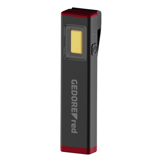 Gedore RED Mini LED work light 300 lm with magnet and clip, rechargeable 600 mAh battery, 3 hours runtime, IK07 - R95700089
