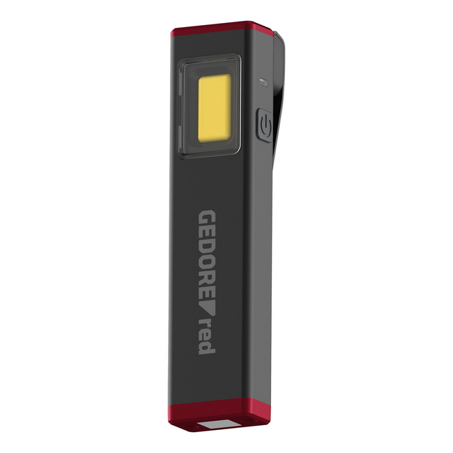 Gedore RED Mini-werklamp LED 300 lm met magneet en clip, oplaadbare accu 600 mAh, 3 uur brandduur, IK07 - R95700089
