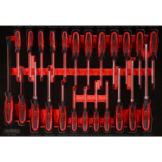 KS Tools Schraubendreher-Satz in Schaumstoffeinlage, 24-tlg - Größe M (568 x 398 mm)