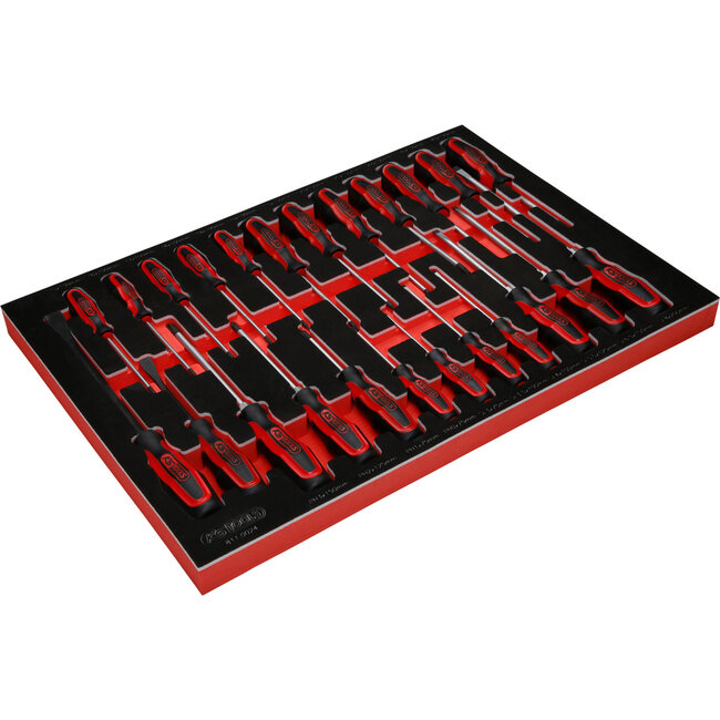 KS Tools Schraubendreher-Satz in Schaumstoffeinlage, 24-tlg - PERFORMANCEplus Größe M (568 x 398 mm) - 811.0024