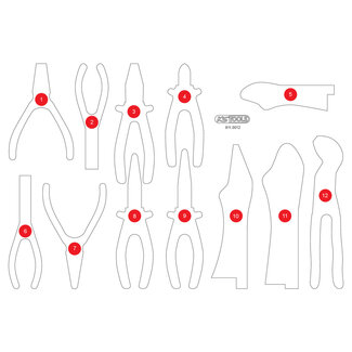 KS Tools Empty foam insert for pliers set 811.0012 - size M (568 x 398 mm)