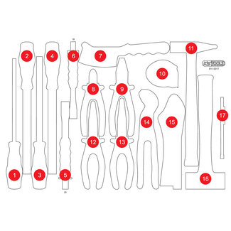 KS Tools Empty foam insert for pliers, hammer and chisel set 811.0017 - size M (568 x 398 mm)