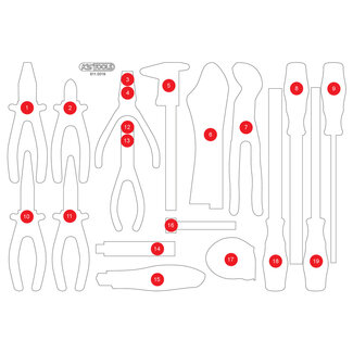 KS Tools Lege schuiminlay voor tangen- en vijlenset 811.0019 - maat M (568 x 398 mm)