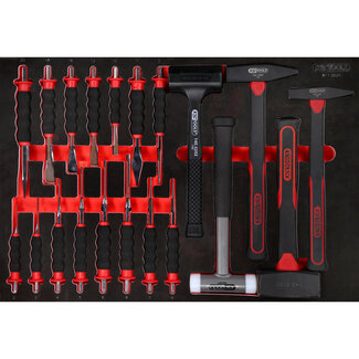 KS Tools Hammer- / und Meißel-Satz in Schaumstoffeinlage, 20-tlg - Größe M (568 x 398 mm)