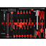 KS Tools Hammer, chisel and file set in foam insert, 21 pcs - PERFORMANCEplus size M (568 x 398 mm) - 811.0021