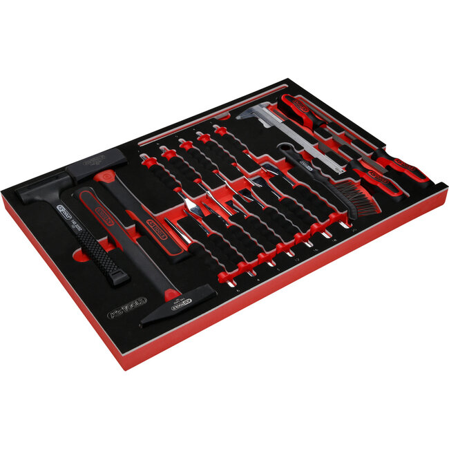 KS Tools Hamer-, beitel- en vijlenset in schuiminlay, 21-delig - PERFORMANCEplus maat M (568 x 398 mm) - 811.0021