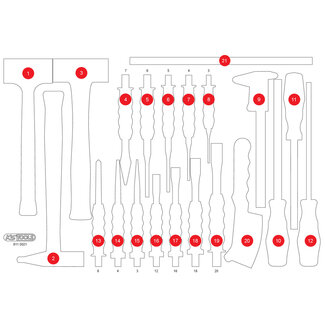 KS Tools Lege schuiminlay voor hamer-, beitel- en vijlenset 811.0021 - maat M (568 x 398 mm)
