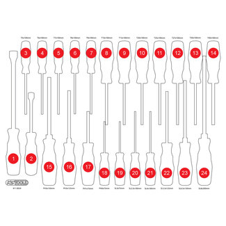 KS Tools Empty foam insert for screwdriver set 811.0024 - size M (568 x 398 mm)