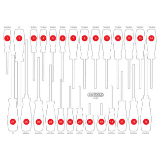 KS Tools Leere Schaumstoffeinlage für Schraubendreher-Satz 811.0027 - Größe M (568 x 398 mm)
