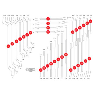 KS Tools Empty foam insert for wrench set (inch) 811.0031 - size M (568 x 398 mm)