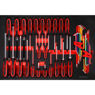 KS Tools Schraubendreher-Satz in Schaumstoffeinlage, 41-tlg - Größe M (568 x 398 mm)