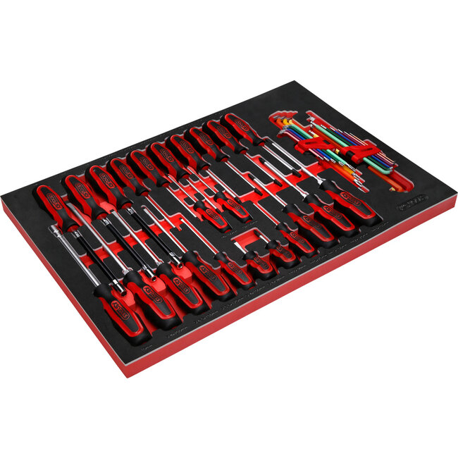 KS Tools Schraubendreher-Satz in Schaumstoffeinlage, 41-tlg - PERFORMANCEplus Größe M (568 x 398 mm) - 811.0041