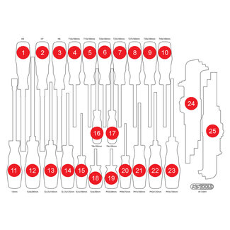 KS Tools Lege schuiminlay voor schroevendraaierset 811.0041 - maat M (568 x 398 mm)