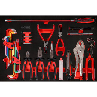 KS Tools Zangen- / und Winkelstiftschlüssel-Satz in Schaumstoffeinlage, 45-tlg - Größe M (568 x 398 mm)