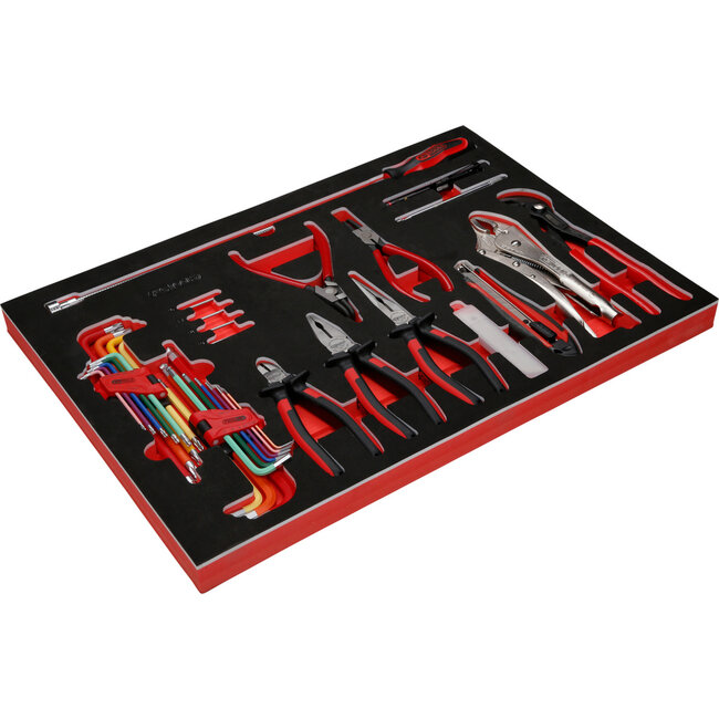 KS Tools Zangen- / und Winkelstiftschlüssel-Satz in Schaumstoffeinlage, 45-tlg - PERFORMANCEplus Größe M (568 x 398 mm) - 811.0045